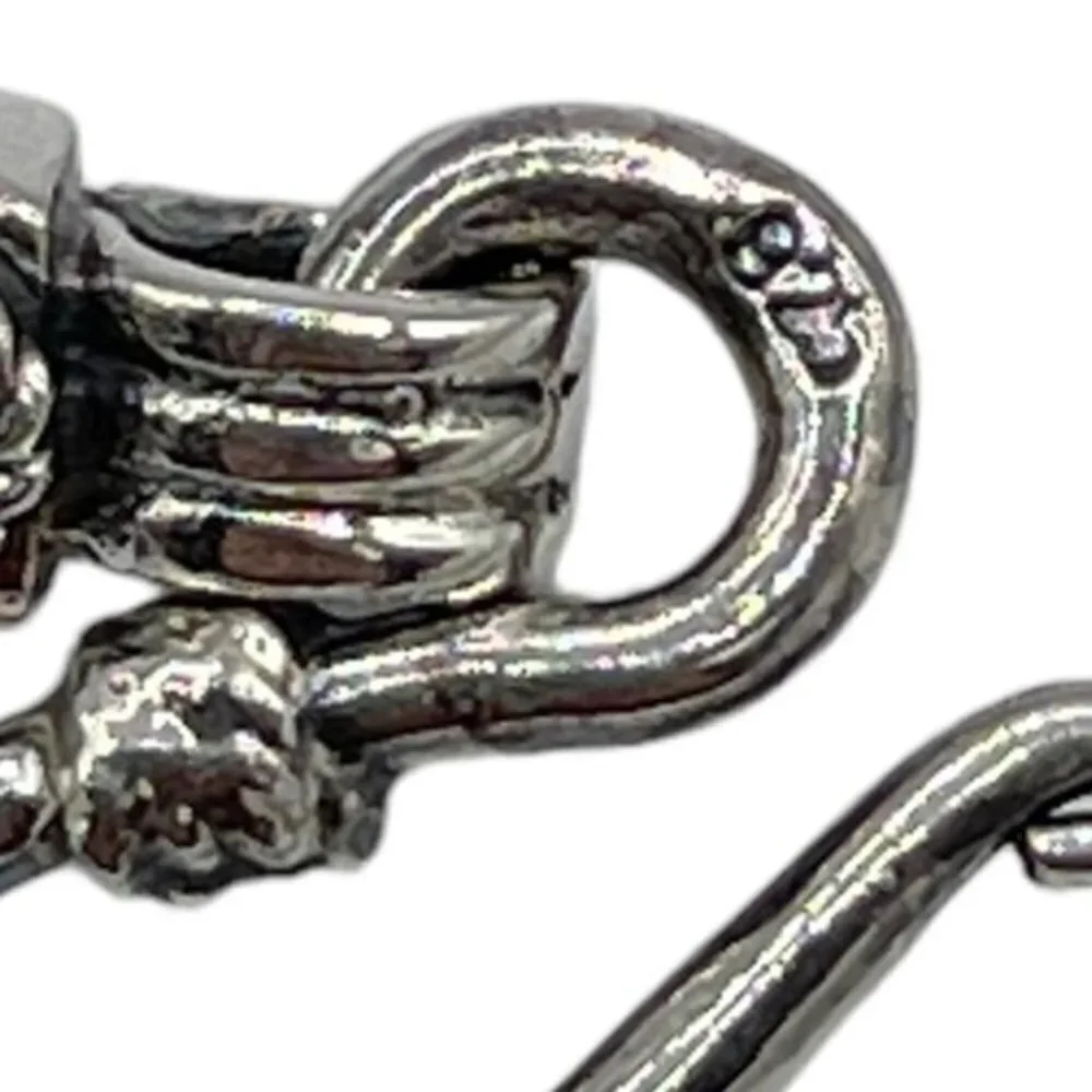 Oxidized Rare .825 Silver Enamel Chain Bracelet